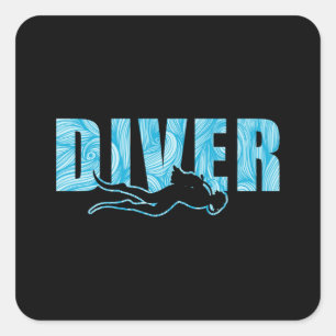 Duiker Duiken Duiken Duiken Grappig Zee Gift Idee Vierkante Sticker