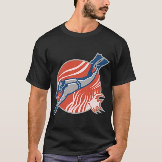 Duiker Duiken Retro T-shirt (Voorkant)