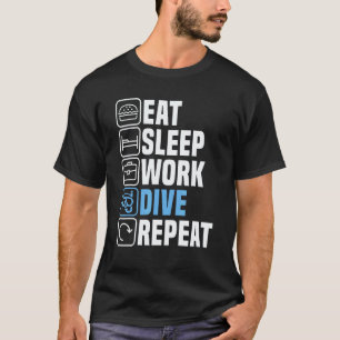 Duiker Eet Slaap Duiken  Snorkelen Commercieel  T-shirt
