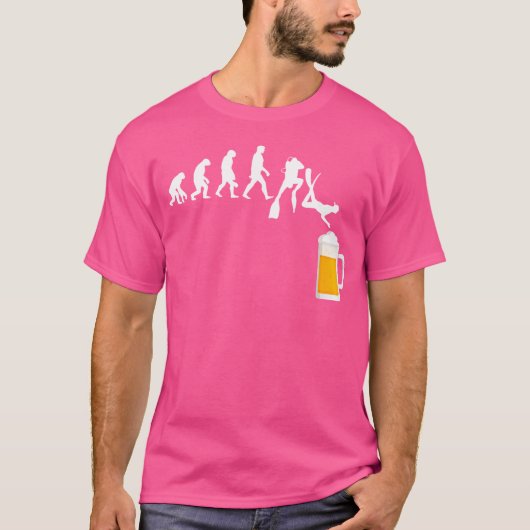 Duiker Evolution Beer Diving Diep Duiker Koraal Du T-shirt (Voorkant)