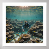 Duiker geniet van een gezond rif poster (Voorkant)