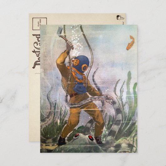  duiker met Ax-Briefkaart Briefkaart (Voorkant / Achterkant)