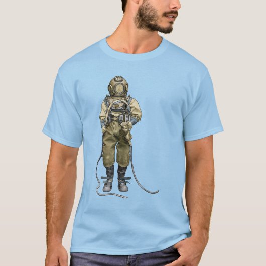  duiker met duikhelm en duiken t-shirt (Voorkant)