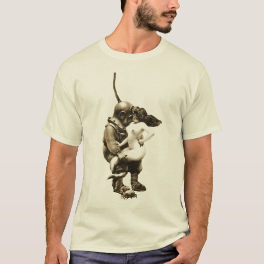 duiker met duikhelm en zeemeermin t-shirt (Voorkant)