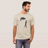  duiker met duikhelm, mes en haai t-shirt (Voorkant volledig)