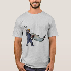  Duiker met Duikhelm Vecht tegen een Haai T-shirt