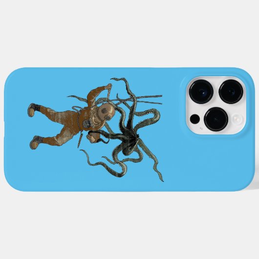  duiker met een mes en een octopus Case-Mate iPhone case (Achterkant (horizontaal))