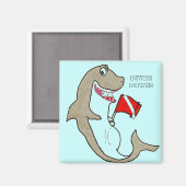 Duiker naar beneden! Hungry Shark Cartoon Magneet (Voorkant / Achterkant)