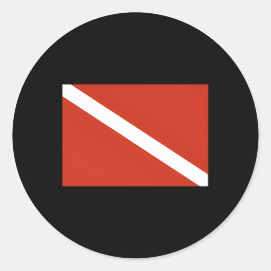 Duiker naar beneden vlag duiken ronde sticker (Voorkant)