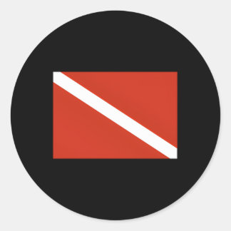 Duiker naar beneden vlag duiken ronde sticker