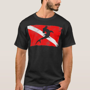 Duiker naar beneden vlag hamerkop silhouet duiken t-shirt