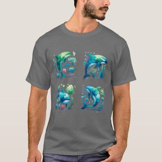 Duiker of snorkelaar walvisgroepering t-shirt (Voorkant)