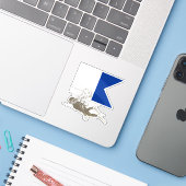 Duiker omlaag sticker (Laptop met iPhone)