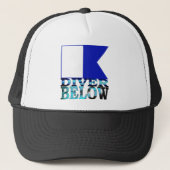 duiker onder blauw trucker pet (Voorkant)