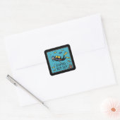 Duiker Rode Zee Doodle Vierkante Sticker (Envelop)