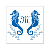 Duiker Seahorse Silhouet Monogram Zelfinktende Stempel (Design)