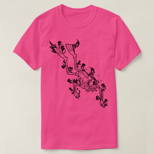Duiker Skelet Onderwater Duiken T-shirt (Design voorkant)
