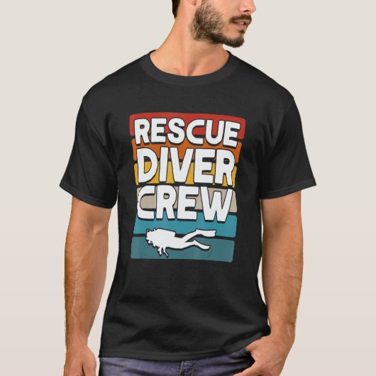 Duiker Vlag Reddingsduiker Bemanning Scuba T-shirt (Voorkant)
