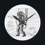 duiker - zeeduikpak ronde klok<br><div class="desc">duiker,  duiken,  oceaan,  zee,  onderwater,  diepzeewaardig zee,  duikpak,  vintage</div>
