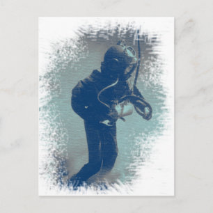  duikerkunst onderwater Oude stijl duiken Briefkaart