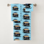 Duikerpaar Zonsondergang Blauwe Meer Natuur Bad Handdoek (Insitu)
