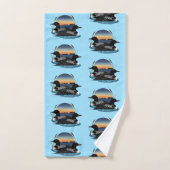Duikerpaar Zonsondergang Blauwe Meer Natuur Bad Handdoek (Handdoek)