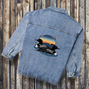 Duikerpaar Zonsondergang Blauwe Meer Natuur Denim Jacket