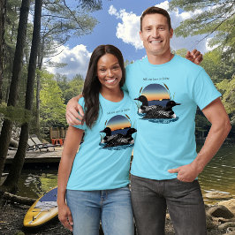 Duikerpaar Zonsondergang Blauwe Meer Natuur T-shirt