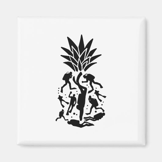 Duikers Ananas Magneet (Voorkant)