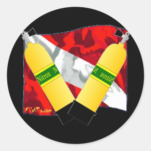 Duikers Den-Flags Ronde Sticker (Voorkant)