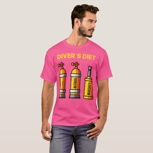 Duikers Dieet Whiskey Lover Scuba Diver Kleding Le T-shirt (Voorkant volledig)