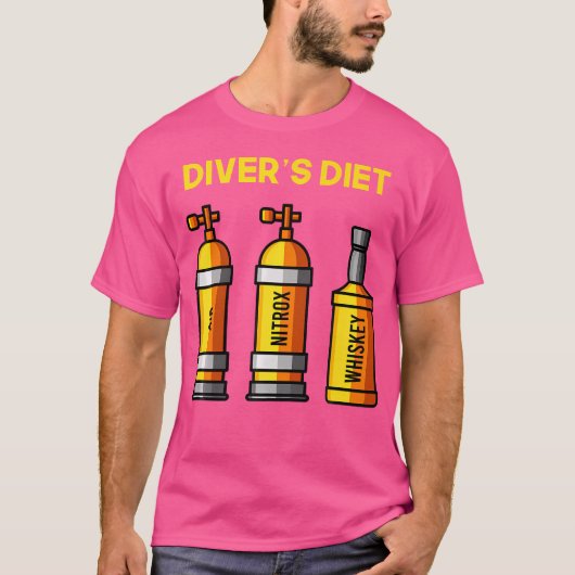Duikers Dieet Whiskey Lover Scuba Diver Kleding Le T-shirt (Voorkant)