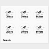 duikers doen het dieper ronde sticker (Vel)