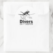 duikers doen het dieper ronde sticker (Tas)