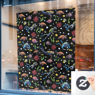 Duikers Oceaan Koraal Tropische Vissen Duikwinkel Raamsticker
