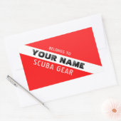 DUIKERS. PERSOONLIJK SCUBA-TUIG. NAAM RODE VLAG RECHTHOEKIGE STICKER (Envelop)