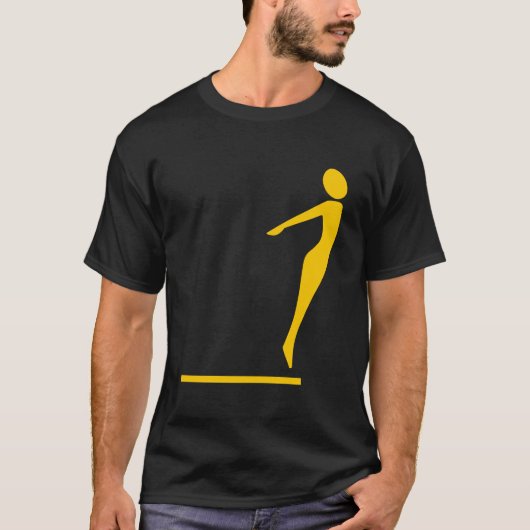 Duikfiguur - Ambergeel T-shirt (Voorkant)