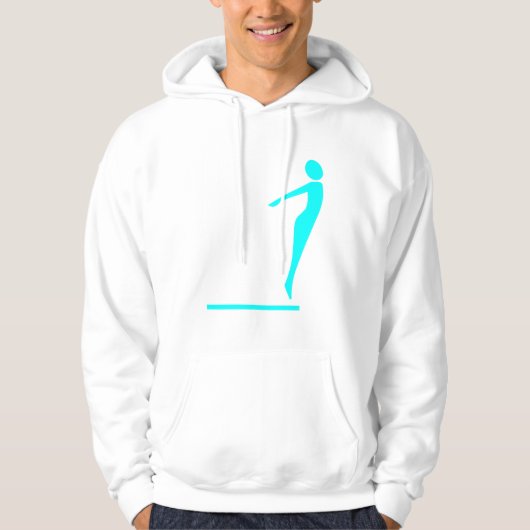 Duikfiguur - Cyaan Hoodie (Voorkant)