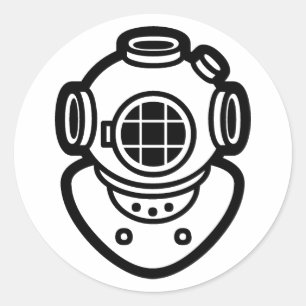 Duikhelm Ronde Sticker