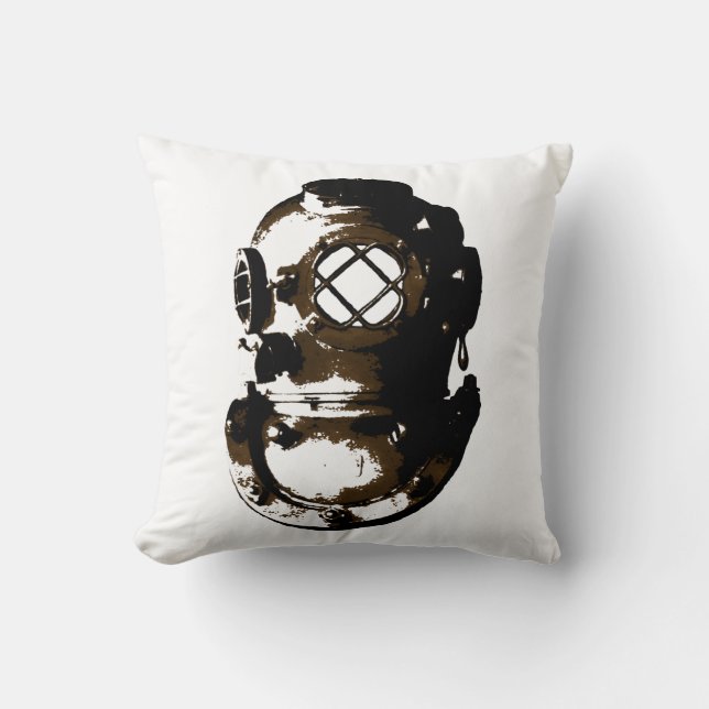  duikhelm scuba strand oceaan uniek plezier kussen (Voorkant)