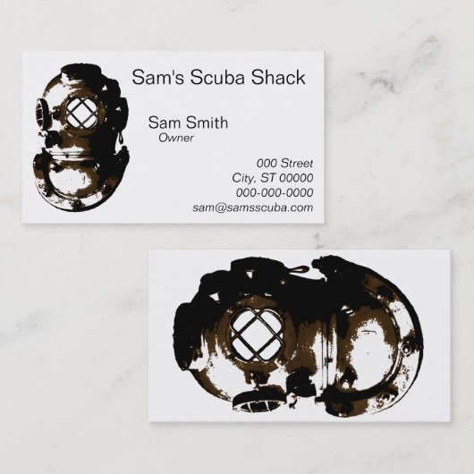  duikhelm scuba strand oceaan uniek plezier visitekaartje (Voorkant / Achterkant)