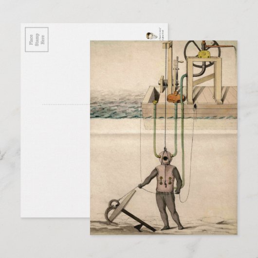  duikillustratie briefkaart (Voorkant / Achterkant)