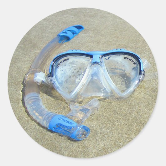 Duikmasker in de Zand Stickers (Voorkant)