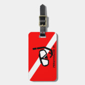 Duikmasker met vlag bagagelabel (Voorkant verticaal)