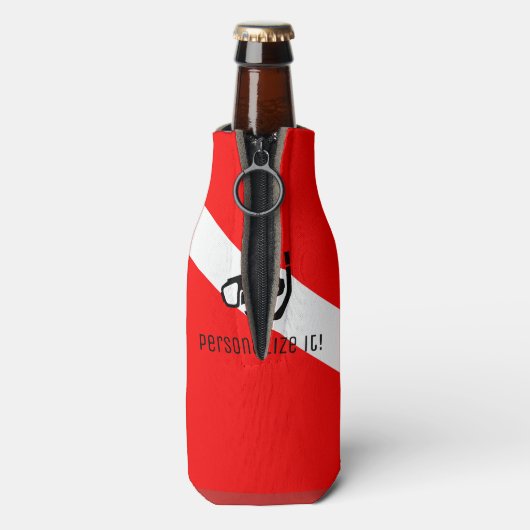 Duikmasker met vlag flesjeskoeler (Fles Achterkant)