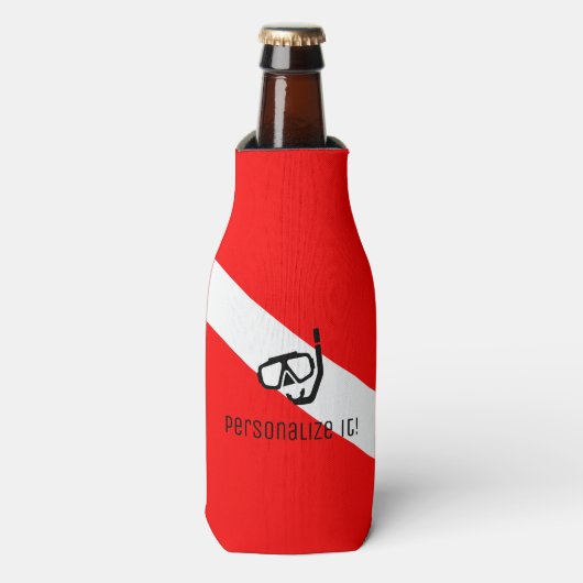 Duikmasker met vlag flesjeskoeler (Fles Voorkant)