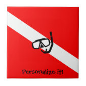 Duikmasker met vlag tegeltje (Voorkant)