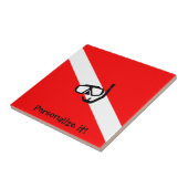 Duikmasker met vlag tegeltje (Zijkant)