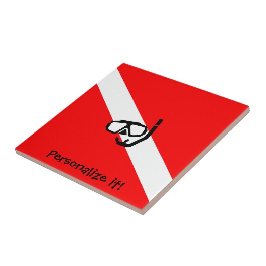 Duikmasker met vlag tegeltje (Zijkant)