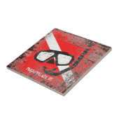 Duikmasker met vlag tegeltje (Zijkant)